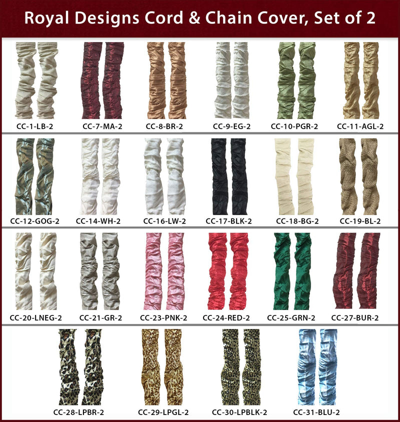  [AUSTRALIA] - Royal Designs, Inc CC-18-BG-2 Fabric Cord Cord & Chain Covers, 4 ft, Beige-2 Pack, 2 Piece Beige - 2 Pack