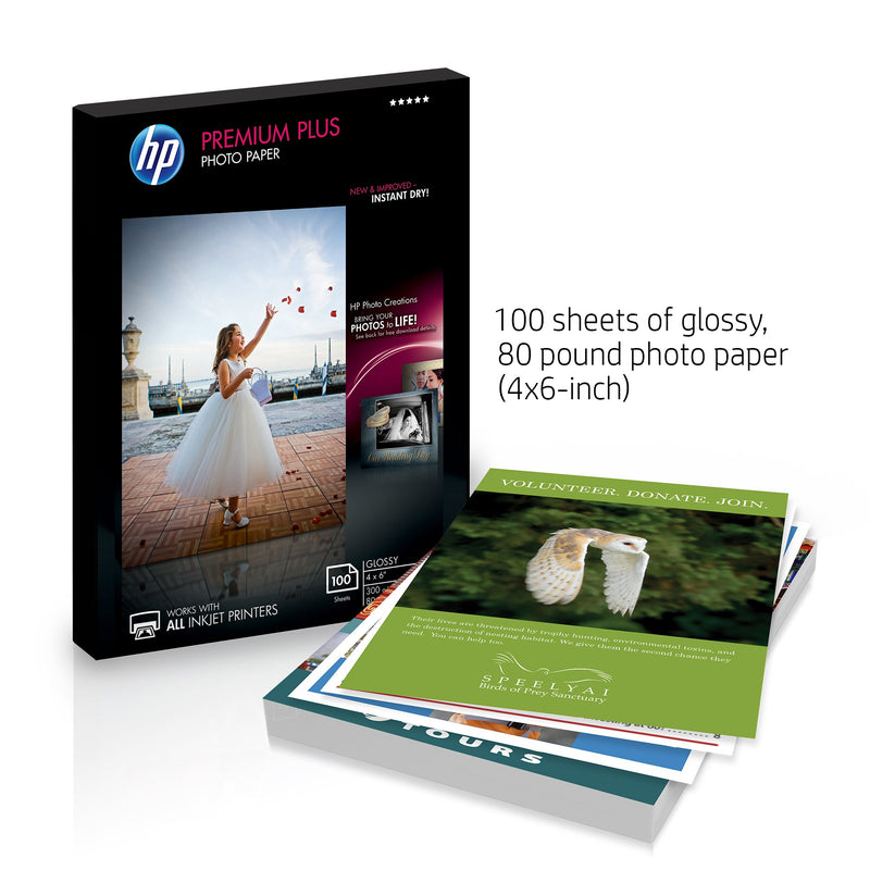 HP Premium Plus Photo Paper | Glossy | 4x6 | 100 Sheets - LeoForward Australia