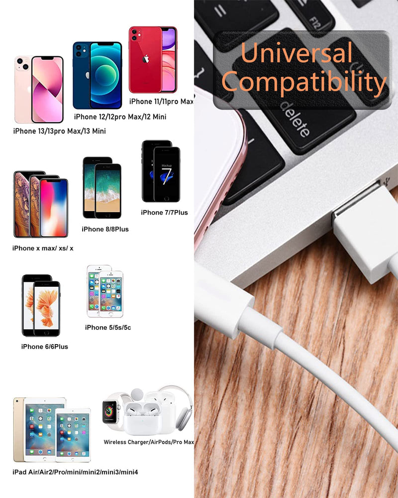  [AUSTRALIA] - Apple MFi Certified iPhone Charger Cord 3ft Lightning Cable Fast Charging High Speed Data Sync USB Cable Compatible with iPhone 13/12/11 Pro Max/XS MAX/XR/XS/X/8/7/Plus/6S iPad AirPods 3ft-1pcs(White) 3ft-1pcs（Usb to Lightning Cable）