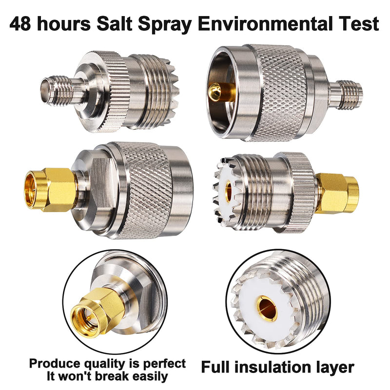  [AUSTRALIA] - onelinkmore Ham Radio Upgraded Adapter SMA to UHF Antenna Adapter Kits PL259 SO239 UHF VHF Adapter for RF Applications/CB Radio/Handheld Ham Radio Antenna/Walkie Talkie/Amateur radios Upgraded 4 PCS