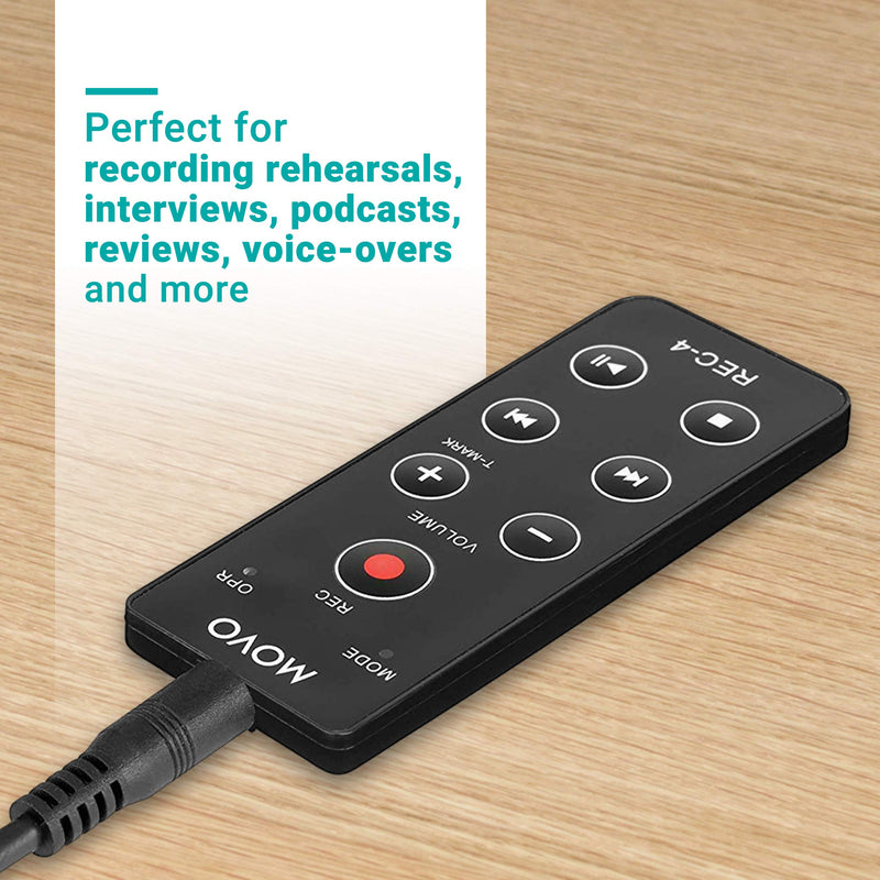 Movo REC-4 Wired Remote Control for Zoom H2n, H4n Pro, H5 and H6 Portable Digital Handy Recorders - Also Compatible with Sony M10, D50, D100 - LeoForward Australia