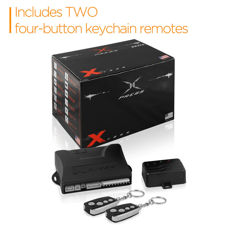  [AUSTRALIA] - XO Vision DX382 Universal Car Alarm System with Two 4-Button Remotes Standard Packaging