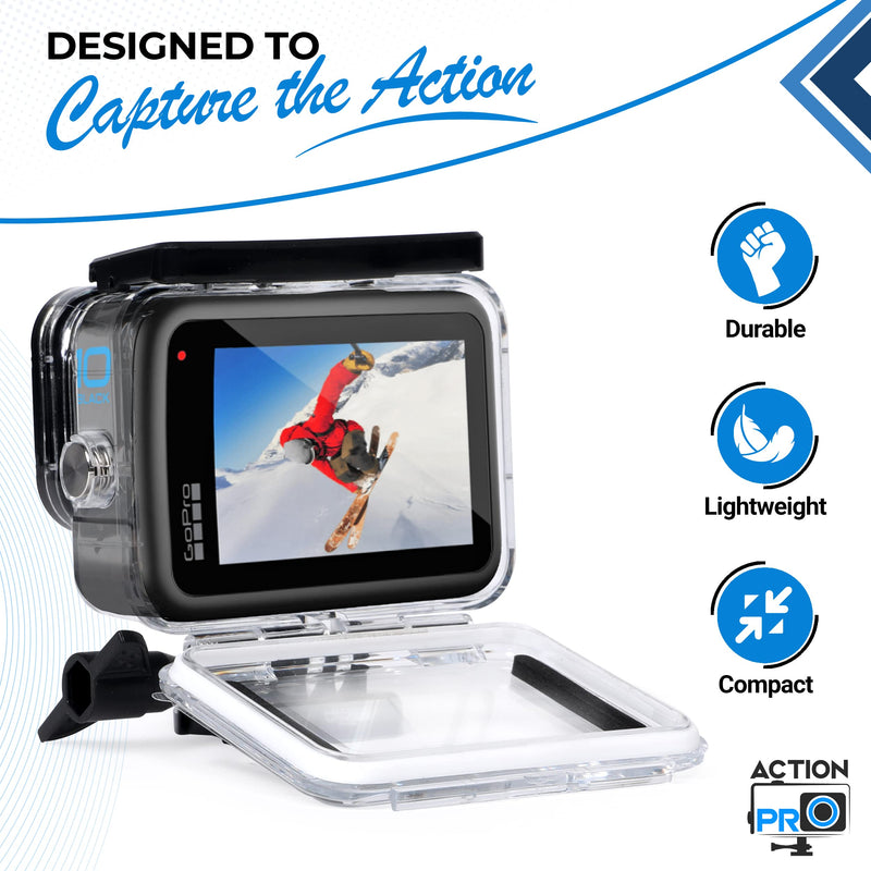  [AUSTRALIA] - Action Pro Waterproof Case for GoPro Hero 10 & 9 | Shock-Proof Diving Underwater Protective Plastic Case | Housing Shell with Optical Tempered Glass