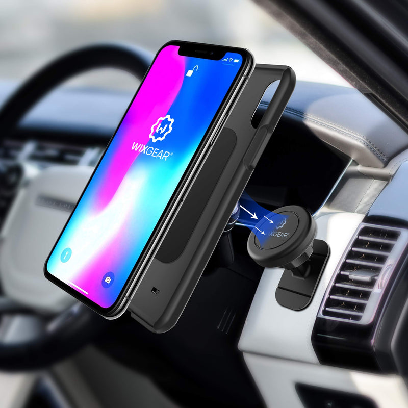  [AUSTRALIA] - Magnetic Car Mount, WixGear Universal Stick On Mount (2 Pack) Dashboard Magnetic Phone Holder for Car for Cell Phones and Mini Tablets with Fast Swift-snap Technology, Magnetic Cell Phone Mount