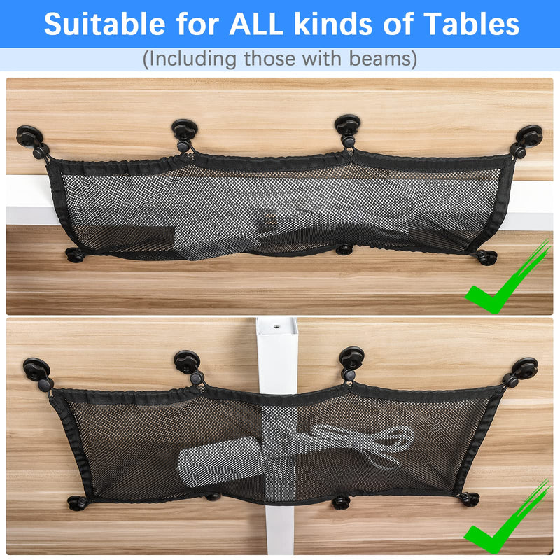  [AUSTRALIA] - Cable Management Net Under Desk Kit, ZZM Privacy Mesh Cable Manager Flexible Under Desk Wire Net Large Capacity Cord Organizer Net for Office,Standing Desk, Home