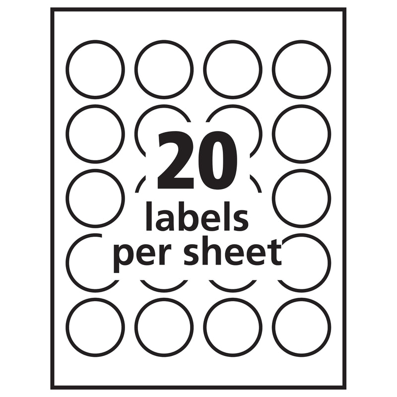 Avery Glossy Clear Round Labels, 1.625" Diameter, Pack of 500 -- Make Custom Stickers (6582) 1 Pack - LeoForward Australia