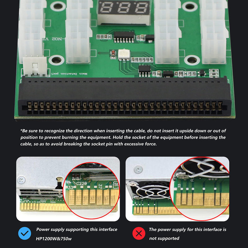  [AUSTRALIA] - XMSJSIY GPU/PSU Power Supply Breakout Board Adapter 12V for Ethereum ETH ZEC Mining(Support Up to 1600W) with Power Button