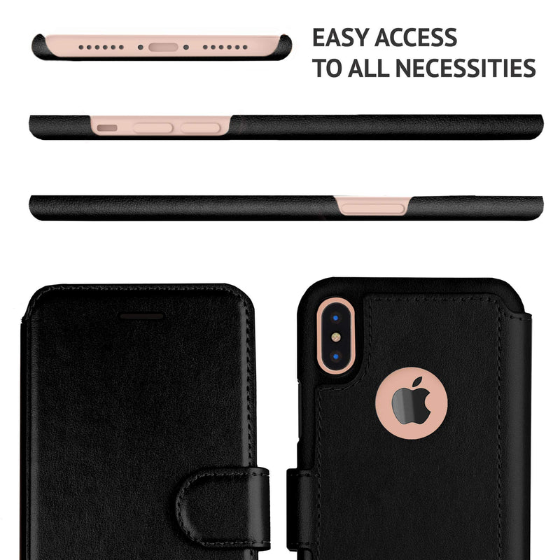 LUPA iPhone Xs Max Wallet Case -Slim & Lightweight iPhone Xs Max Flip Case with Credit Card Holder - iPhone Xs Max Wallet Case for Women & Men - Faux Leather i Phone Xs Max Purse Cases – Black iPhone Xs Max (6.5 Inch diagonal screen size) - LeoForward Australia