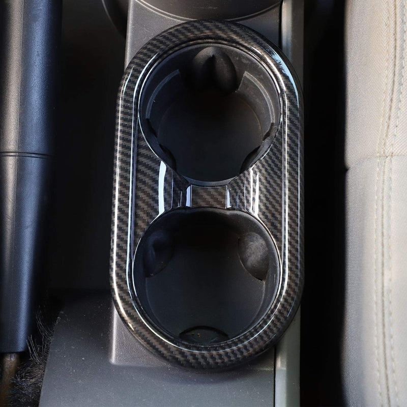  [AUSTRALIA] - Car Inner Front Water Cup Holder Cover Trim Frame for 2007-2010 Jeep Wrangler JK JKU (Carbon Fiber Grain) carbon fiber grain