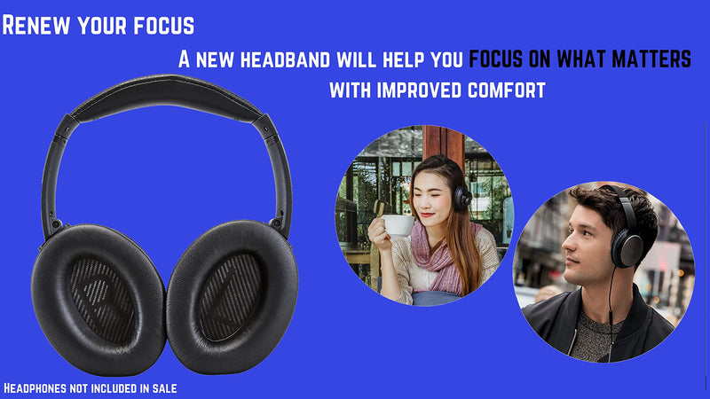  [AUSTRALIA] - AHG Replacement QC35 Headband / QC35 ii Headband pad Cushion Cover. Compatible with Bose QuietComfort 35 Headphones (QC35) and Bose QuietComfort 35 ii Headphones (QC35 II) (Black) AHG-QC35/QC35 II-HEADBAND