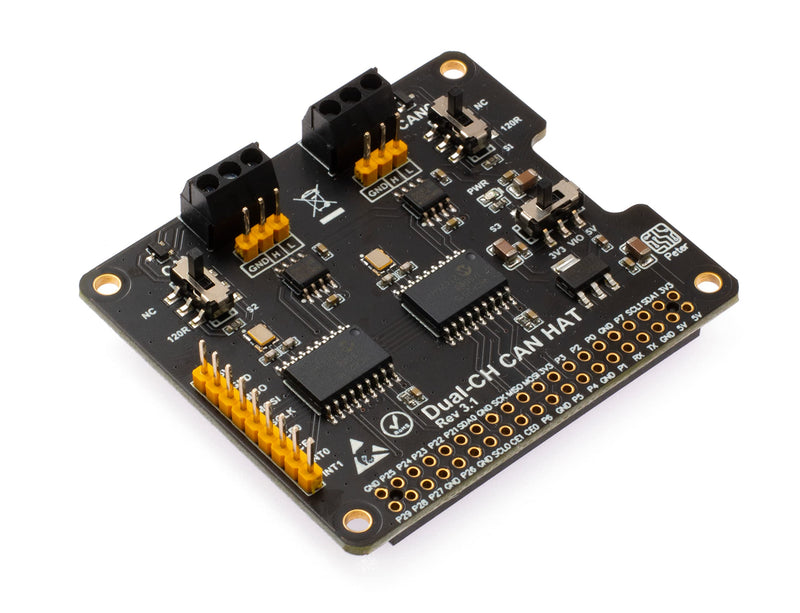  [AUSTRALIA] - XICOOLEE Dual-CH Can Bus Expansion Hat for Raspberry Pi, with 2-channel CAN interface communication, dual chips MCP2515 and ATA6561