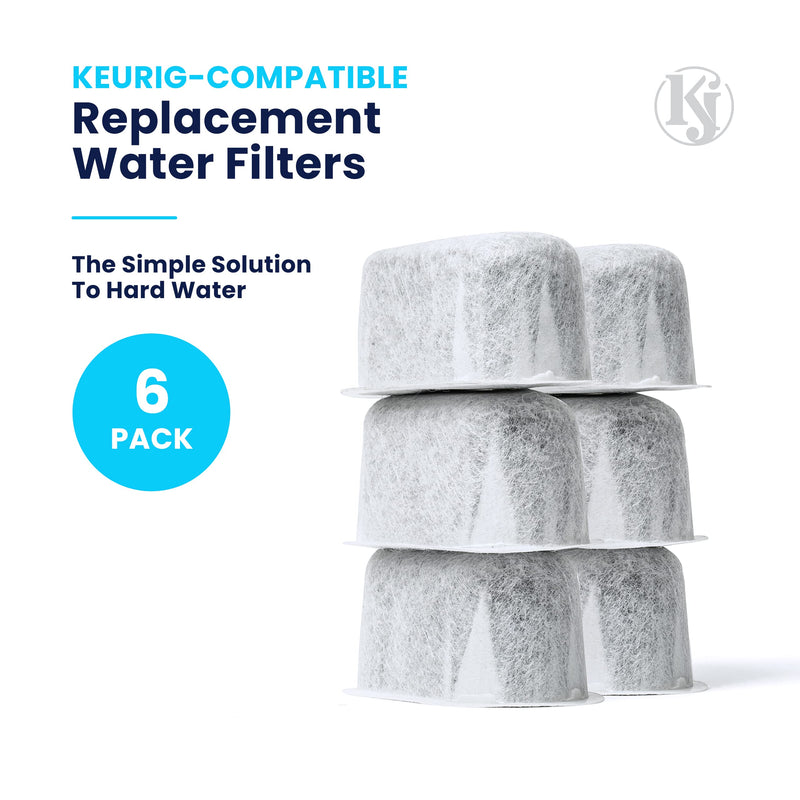  [AUSTRALIA] - K&J Replacement Charcoal Water Filters Compatible With KEURIG - Universal Fit (NOT CUISINART) for Keurig 2.0 (and older) Coffee Machines (6-Pack) 6