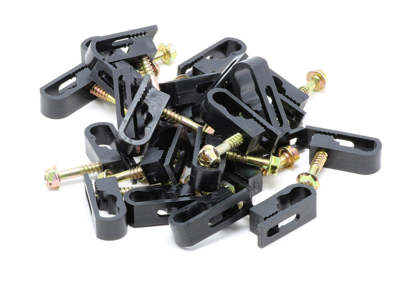  [AUSTRALIA] - THE CIMPLE CO - Dual, Twin, or Siamese Coaxial Cable Clips, Cat6, Electrical Wire Cable Clip, 1/2 in Screw Clip and Fastener, Black (100 Pieces per Bag) 100 Pack