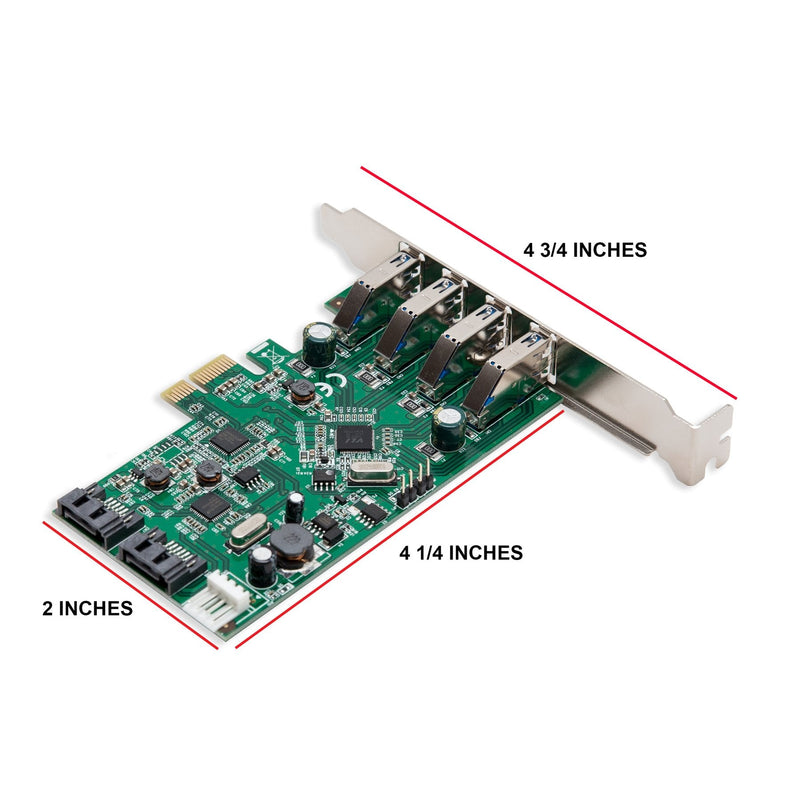  [AUSTRALIA] - Syba 4 Port USB 3.0 and 2 Port SATA III PCIe 2.0 X 1 Card VLI/ASMedia Chipset Components Other SD-PEX50064 6-port