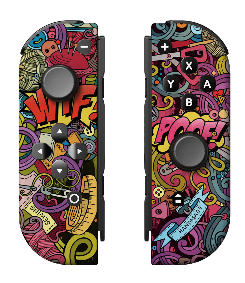  [AUSTRALIA] - Akvwj Joycons Controller Compatible with Switch, Joycon L/R Controllers For Switch/OLED/Lite Support Motion Control/Dual Vibration-Graffiti Basketball Elements Graffiti