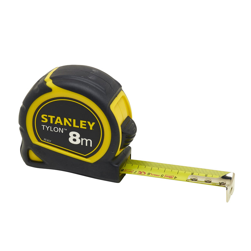  [AUSTRALIA] - Stanley Tylon tape measure (8 m, Tylon polymer protective layer, sliding end hook, plastic housing) 0-30-657 8 m single