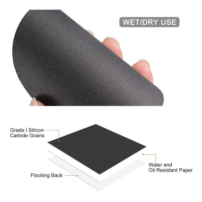  [AUSTRALIA] - uxcell 3 Inch 320 Grit Sanding Discs Wet/Dry Hook and Loop Silicon Carbide Round Flocking Sandpaper 10Pcs 320 Grits Black