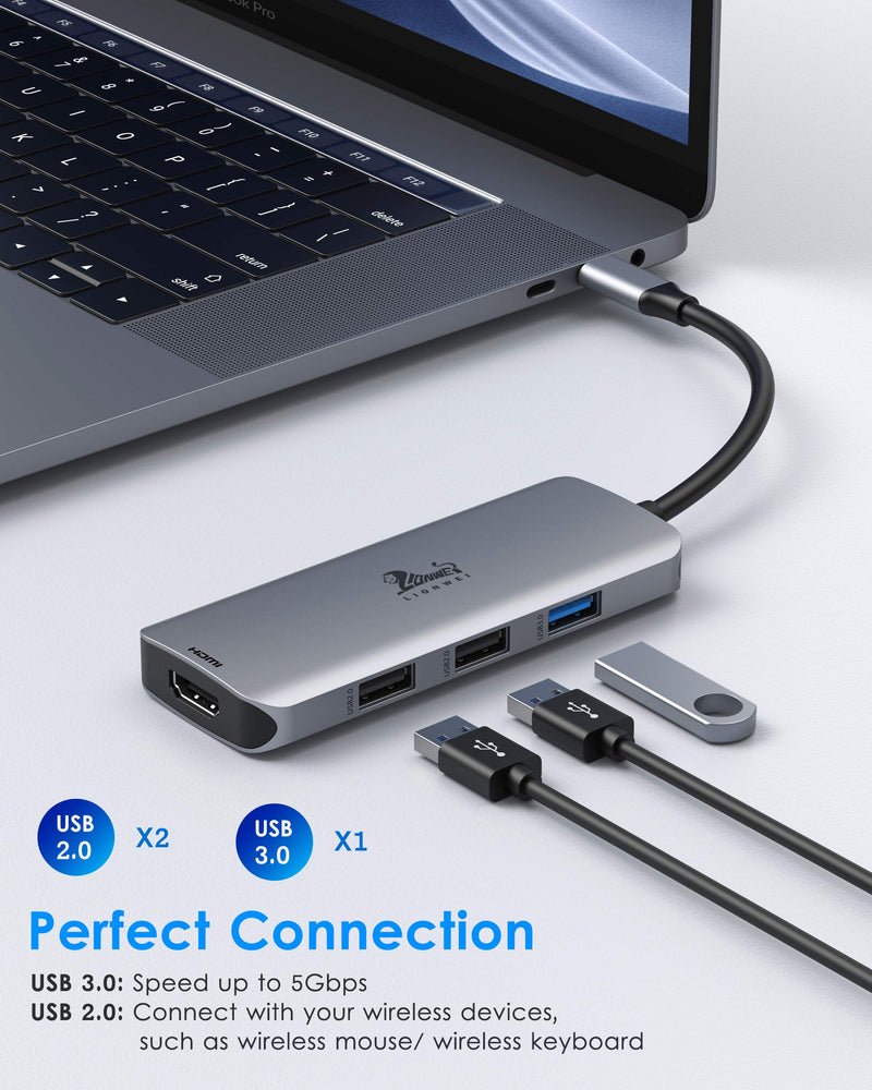  [AUSTRALIA] - USB C Hub Dual HDMI, USB C to Dual Monitors Adapter to Dual 4K HDMI, 3 USB, PD Charging Port, USB C Docking Station Dual Monitor for Dell XPS 13/15, Lenovo Yoga, HP x360 /Elitebook, etc