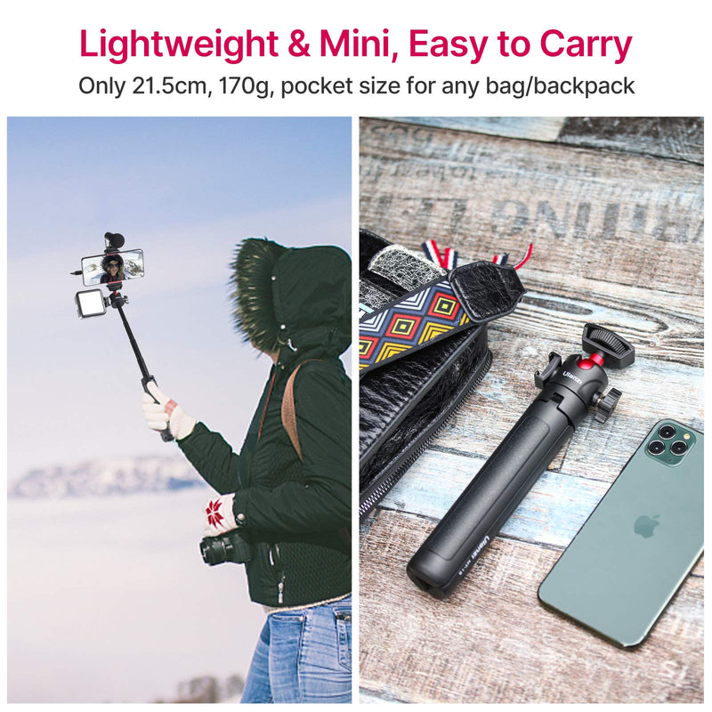  [AUSTRALIA] - MT-16 Extendable Phone Camera Tripod, 4 Levels Adjustment 360° Ball Head Cold Shoe Lightweight Portable Vlog Travel Selfie Stick Handle Grip Desktop Webcam Tripod for iPhone DSLR Sony Gopro 10