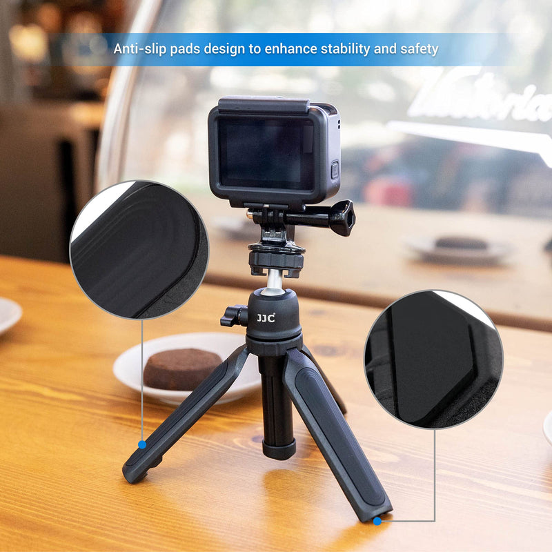  [AUSTRALIA] - Extendable Camera Mini Tripod, 3 Sections 360°Pan and 90°Tilt Selfie Stick Tripod for Canon G7X Mark III Sony ZV-1 RX100 VII Action Camera Gopro Hero 9/8/7/6 Black DJI Osmo Action Tripod Kit(Tripod/Phone Clip/Adapter)