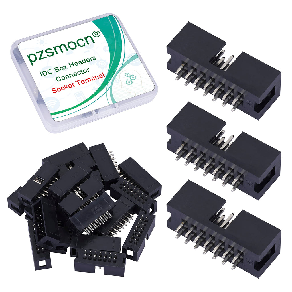  [AUSTRALIA] - Pzsmocn Pack of 20 IDC 2 x 7 Double Row 14 Pin Box Connector Male Socket Terminals 2.54mm Pitch, JTAG ISP 14 Pin Straight Insert Adapter Socket Terminals for PCB Electronics Projects. 14-Pin 2.54mm Male Socket Terminals