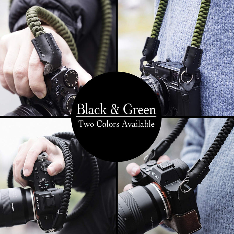  [AUSTRALIA] - Camera Neck Strap (550 Paracord) Portable Camera Shoulder Strap, For DSLR SLR Mirrorless Camera Black