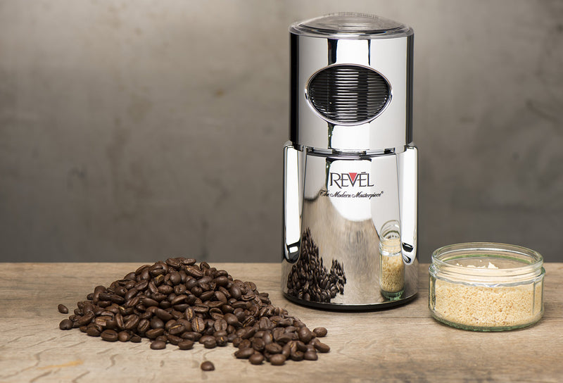  [AUSTRALIA] - Revel Chrome Wet and Dry Coffee Spice Grinder, 220 Volts (Not for USA-European Cord), 4.5 x 4.5 x 8.5 inch