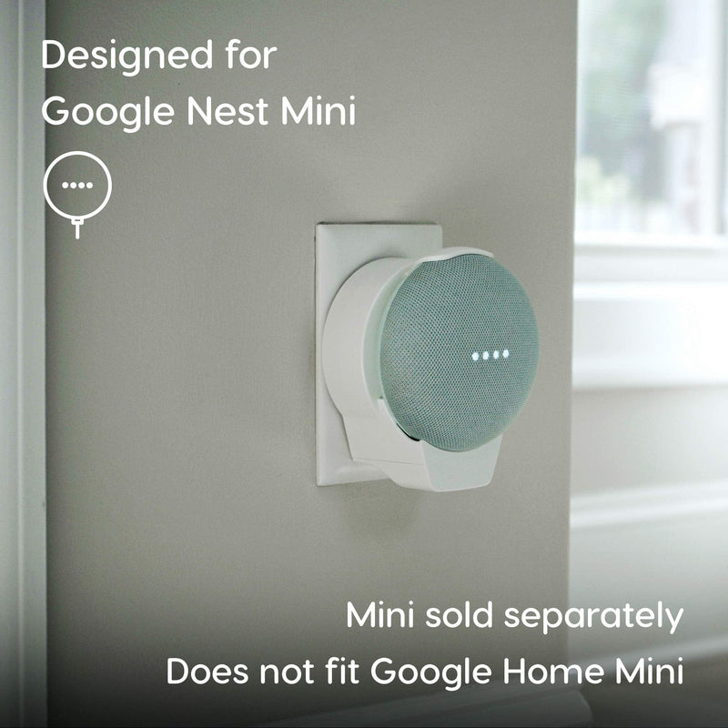  [AUSTRALIA] - doqxD Outlet Wall Mount for New Google Nest Mini 2nd Generation: Essentials Made for Google Nest Mini 2nd Generation - Fits Horizontal and Vertical Outlets (2-Pack, Frost White) 2 Pack