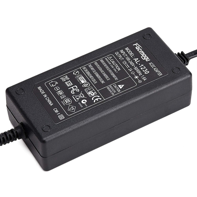  [AUSTRALIA] - Facmogu DC 12V 3A Power Adapter, 36 Watt AC 100-240V to DC 12V Transformers, Switching Power Supply for LCD Monitor, Wireless Router, CCTV Cameras 2.1mm X 5.5mm US Plug