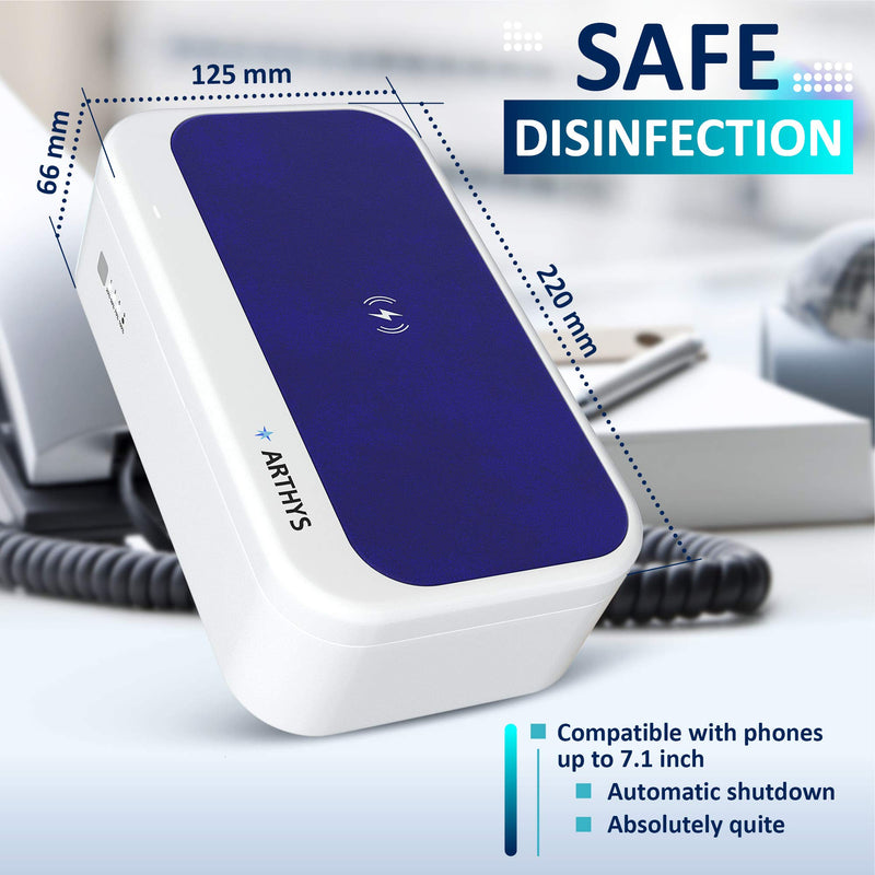  [AUSTRALIA] - UV Light Phone Sanitizer with Fast Wireless Charger | Cell Phone Sterilizer | UVC Cleaning Portable Box for Smartphones, Makeup Tools, Credit Cards, Keys, Glasses | Disinfector EPA: 97272-CHN-1