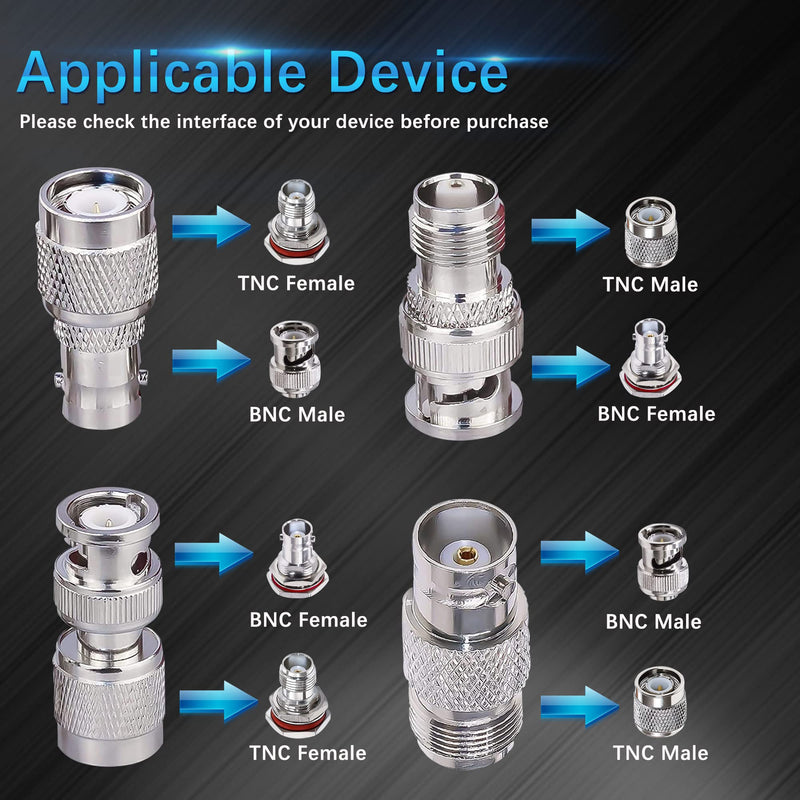  [AUSTRALIA] - TUOLNK 4 Type Set TNC to BNC Jack RF Coax Adapter TNC Female to BNC Male Coaxial Adapters for Wi-Fi Radios External Antenna Connector Kit BNC to TNC Adapter Kit