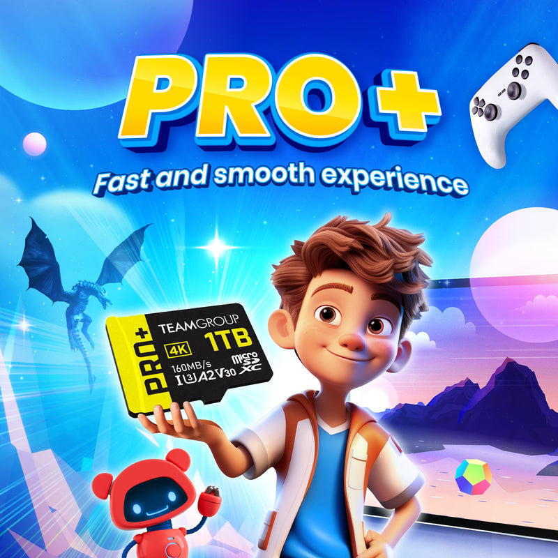  [AUSTRALIA] - TEAMGROUP A2 Pro Plus Card 512GB Micro SDXC UHS-I U3 A2 V30, R/W up to 160/110 MB/s for Nintendo-Switch, Steam Deck, Gaming Devices, Tablets, Smartphones, 4K Shooting, with Adapter TPPMSDX512GIA2V3003 PRO PLUS A2 U3 V30