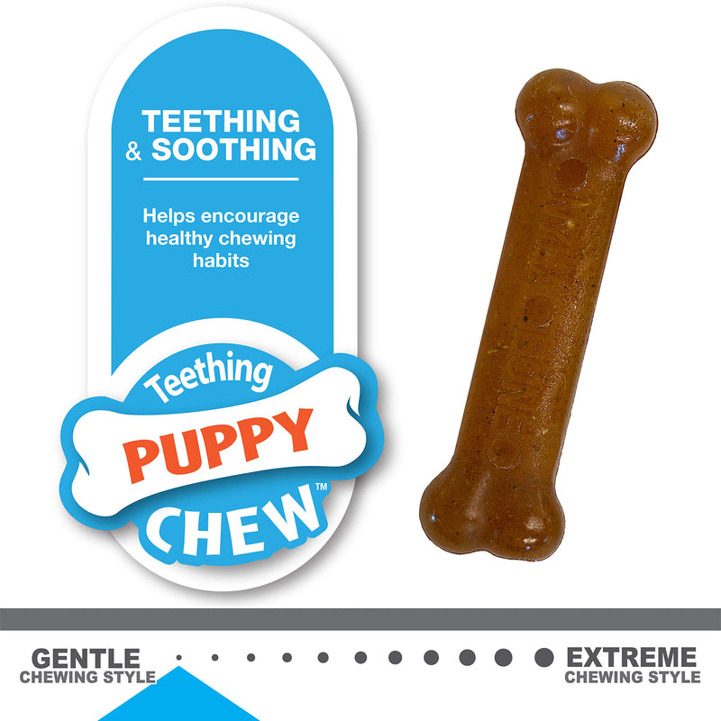 Puppy Chew Toys for Teething Puppies | Small/Regular - Up to 25 Ibs. Bones Peanut Butter & Chicken X-Small/Petite (2 Count) - LeoForward Australia
