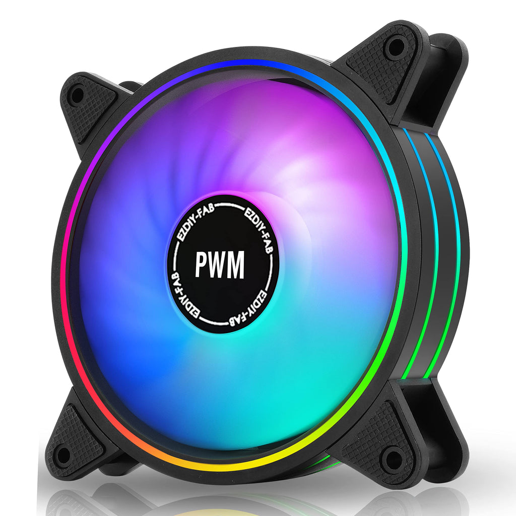  [AUSTRALIA] - EZDIY-FAB Moonlight 120mm RGB PWM Case Fan-1 Pack (Compatible with 5V-3Pin RGB)