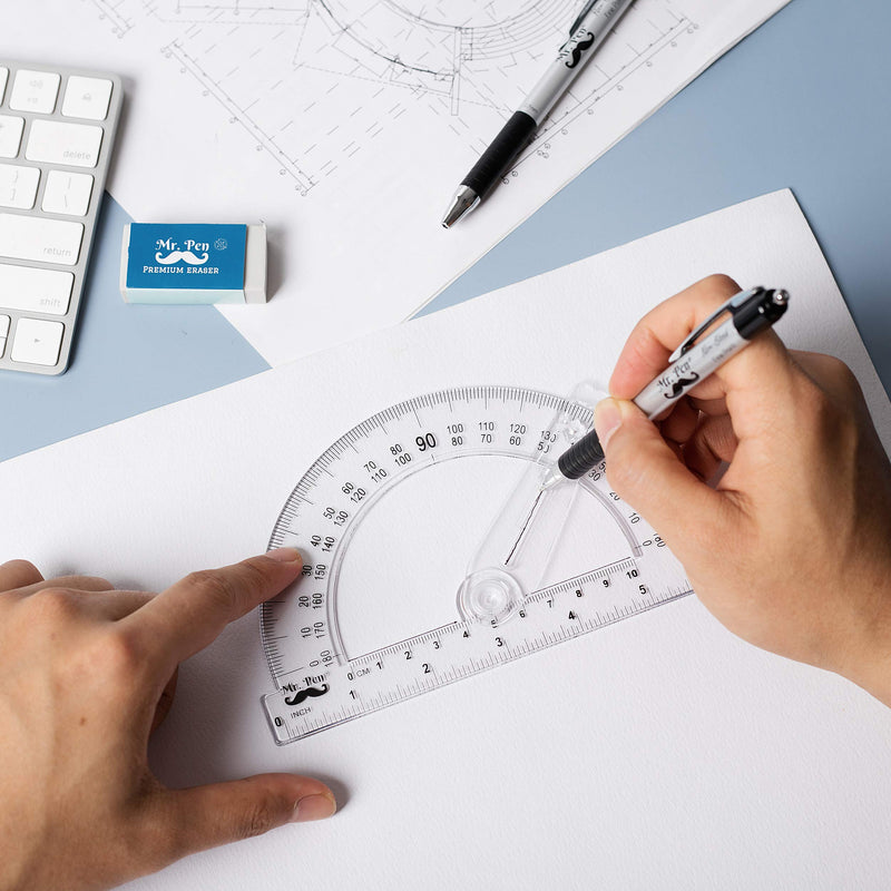 Mr. Pen Protractor, 6 Inches Protractor with Swing Arm, Pack of 3 - LeoForward Australia