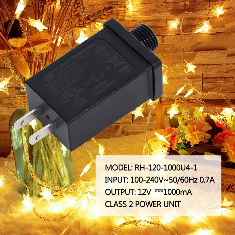  [AUSTRALIA] - 12V 1A Class 2 Power Supply, 12V 1A Low Voltage LED Power Supply Transformer Plug Adapter for LED Lighting, Outdoor Christmas Light, String Light, Inflatable Decorations