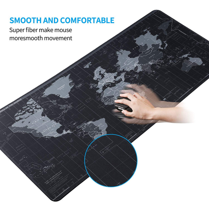 Extended XXL Gaming Mouse Pad - Portable Large Desk Pad - Non Slip Water Resistant Rubber Base, World Map , Gaming Mouse Pad Keyboard Pad. Large Area for Keyboard and Mouse - LeoForward Australia