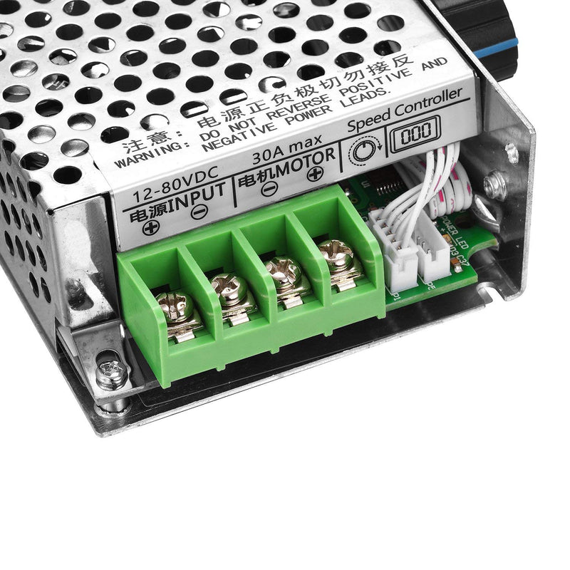  [AUSTRALIA] - Greartisan 12V-80V 30A DC Motor Speed Controller PWM Variable Speed Regulator Governor Switch CCM6DS-D with Speed Control Knob DC 12-80V 30A