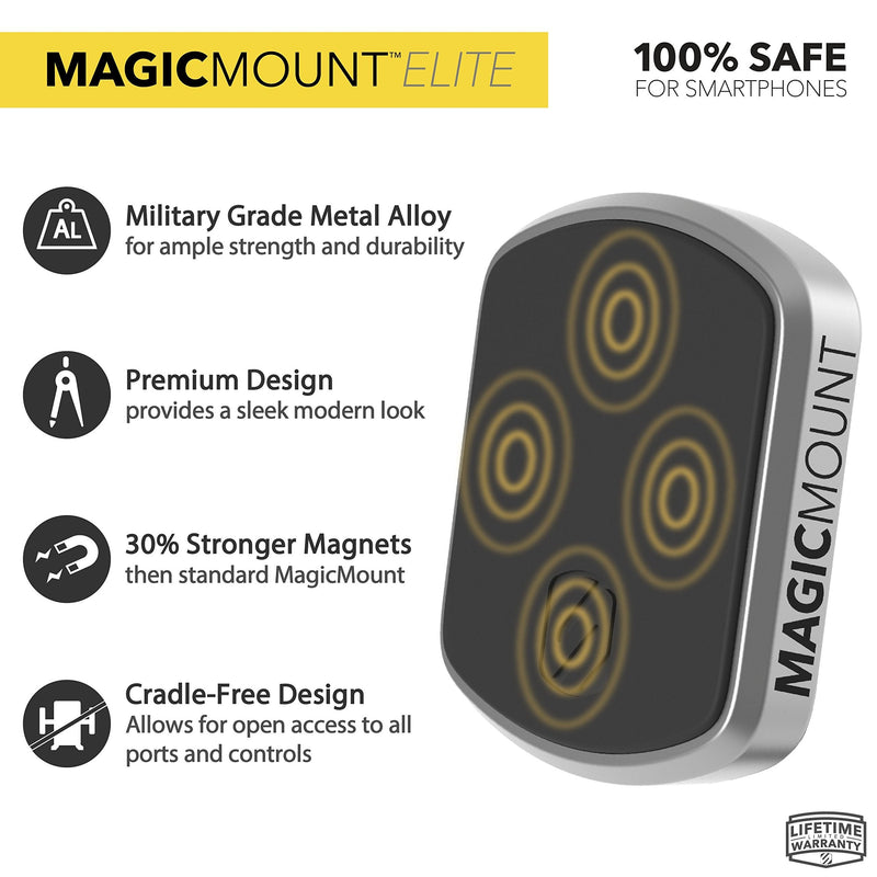  [AUSTRALIA] - Scosche MEDPASR MagicMount Elite Double-Pivot Adhesive Magnetic Mount for Mobile Devices, Silver Double Pivot, SIlver