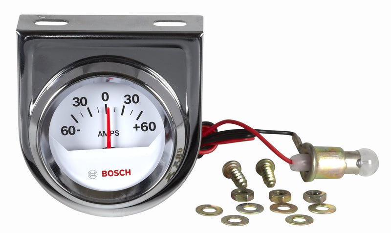  [AUSTRALIA] - Bosch SP0F000058 2" Style Line Ammeter Gauge (White Dial Face, Chrome Bezel)