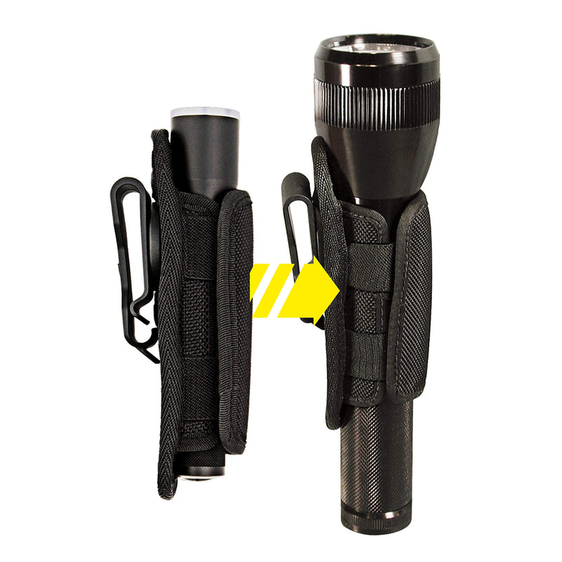 Nite Ize Lite Holster Stretch, Expandable, Secure Flashlight Holder With Belt Clip, Universal Sizing,N00874-BRK,Black Black - LeoForward Australia