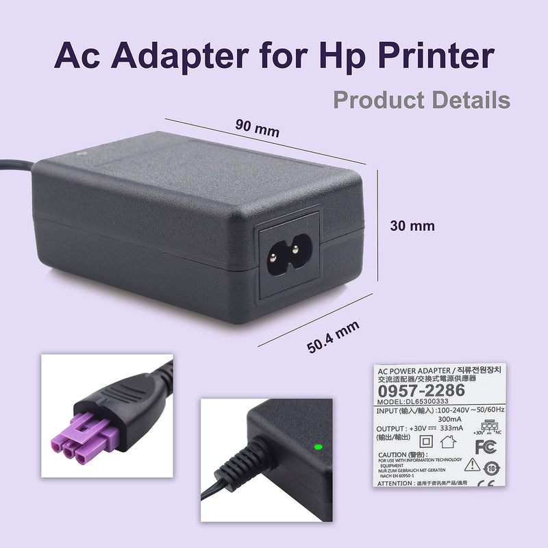  [AUSTRALIA] - Burflo 30V 333mA Ac Adapter for Hp 0957-2286 Deskjet 1000 1050 1051 1055 1056 2000 2050 3000 3050 3050A 3051A 3052A 3054 3510 3512 Printer Series J110A J310A J410 J410E J510 J611 0957-2290 0957-2398