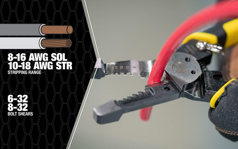  [AUSTRALIA] - Southwire - 65028140 Tools & Equipment S816SOLHD Forged Wire Stripper: Strips 8-16 AWG SOL And 10-18 AWG STR, Shears 6-32 & 8-32 Bolts, Linesman Head; Heavy Duty Forged Steel