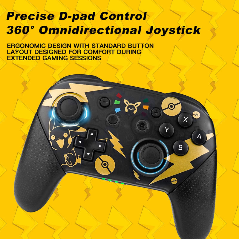  [AUSTRALIA] - Wireless Pro Controller Compatible with Switch/Switch Lite/Switch OLED, Remote Gamepad with Double Vibration, Motion Control, Wake Up, Screenshot and NFC Function