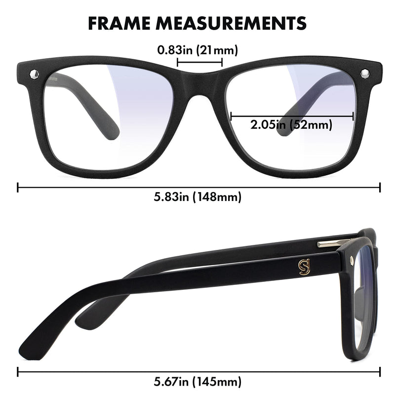  [AUSTRALIA] - GLASSY Mikemo Premium Blue Light Blocking Glasses, Anti Eyestrain and fatigue, Glasses for Computer and Gaming Matte Black Clear Gamer Lens