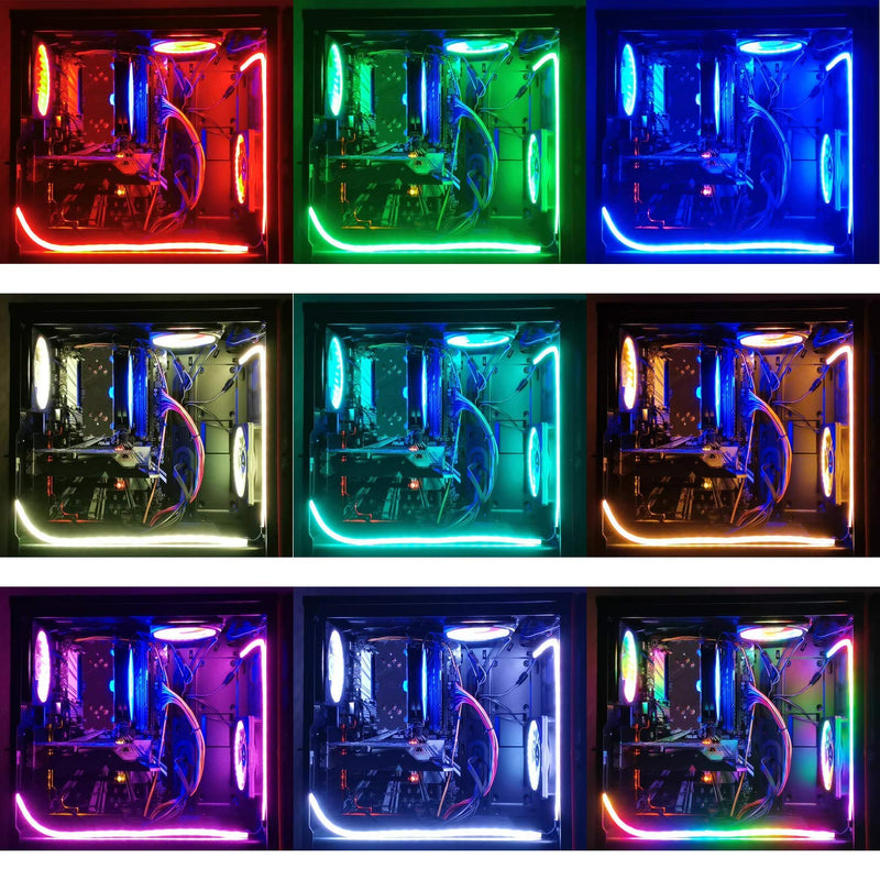  [AUSTRALIA] - Addressable RGB Fan Halo, Airgoo 3 Packs Rainbow Fan Frame for 120mm Noctua PWM Fans, Compatible with 5V 3-pin ARGB Aura SYNC, Gigabyte RGB Fusion, MSI Mystic Light Sync M/B, Add Lighting to PC Fans ARGB Case Fan Halo, 120mm, 3 Packs