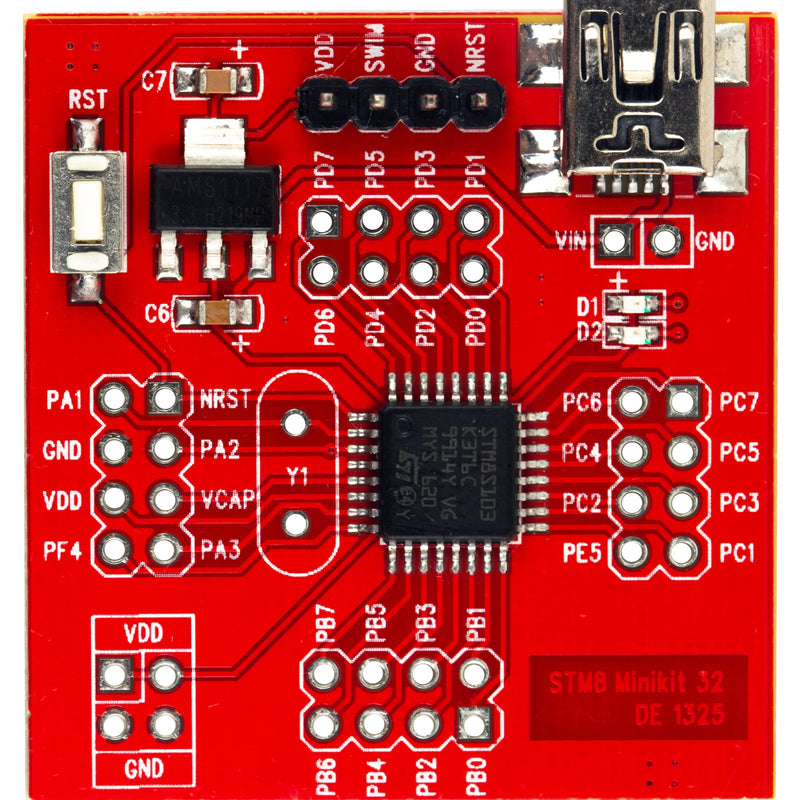  [AUSTRALIA] - jujinglobal STM8S103 Mini Breakout Board STM8S103K3T6C with LQFP-32 8-Bit Microcontroller CORE Bord