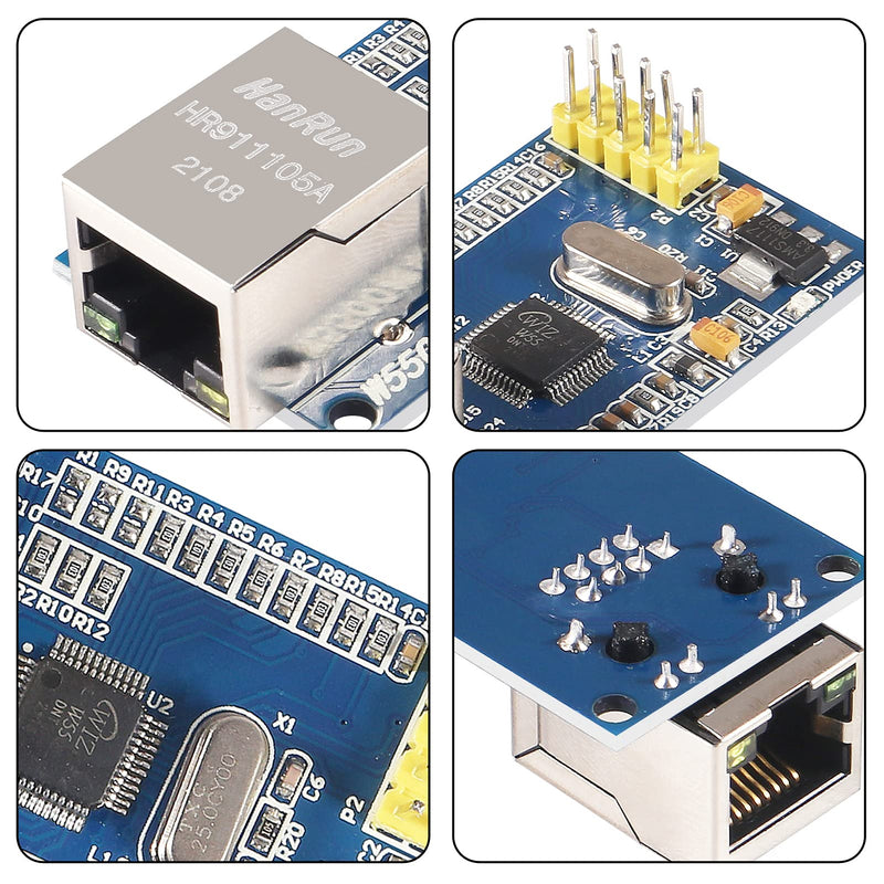  [AUSTRALIA] - AITRIP 2PCS W5500 Ethernet Network Module Full Hardware TCP/IP Protocol 51 / STM32 Microcontroller Program SPI Interface for Arduino