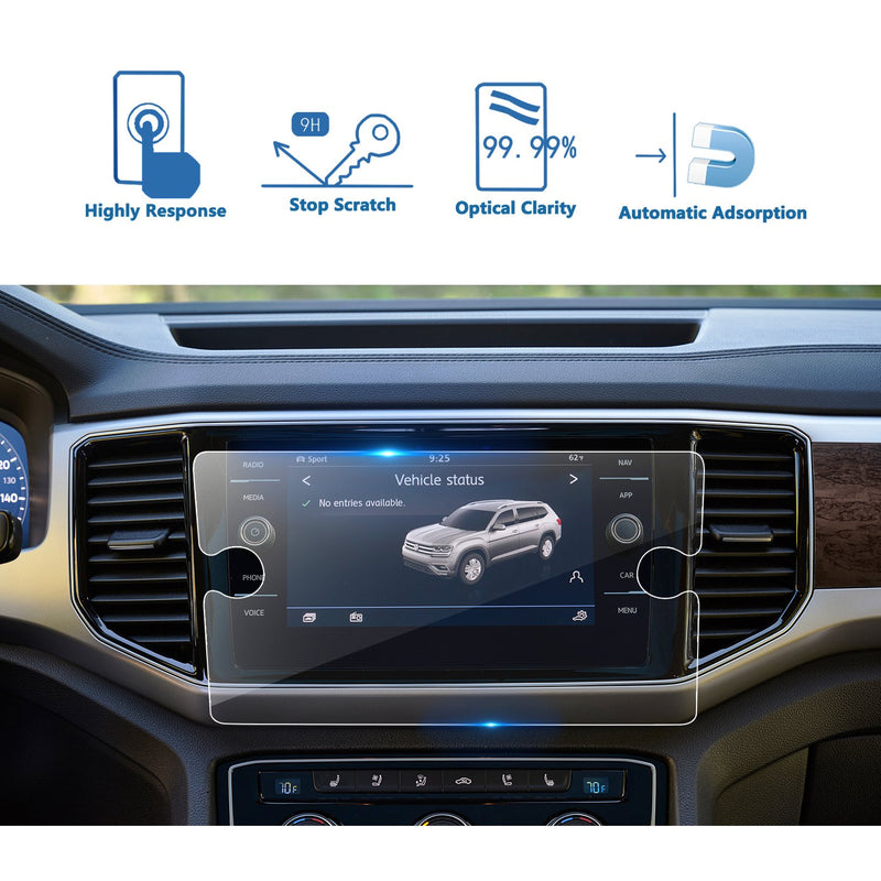 LFOTPP Car Navigation Screen Protector for 2018 2019 2020 Volkswagen Atlas 8 Inch, Tempered Glass 9H Hardness Car Infotainment Stereo Display Center Touchscreen Protective Film - LeoForward Australia