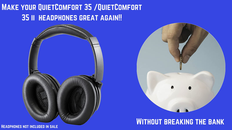  [AUSTRALIA] - AHG Replacement QC35 Headband / QC35 ii Headband pad Cushion Cover. Compatible with Bose QuietComfort 35 Headphones (QC35) and Bose QuietComfort 35 ii Headphones (QC35 II) (Black) AHG-QC35/QC35 II-HEADBAND